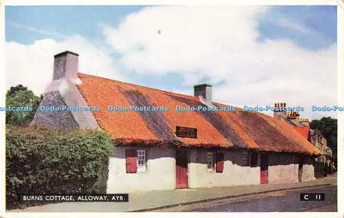 R561208 Ayr Alloway Burns Cottage A D Henderson Coloured Series 1957