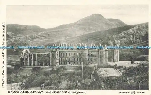 R561379 Edinburgh Holyrood Palace with Arthur Seat in Background W R and S Relia