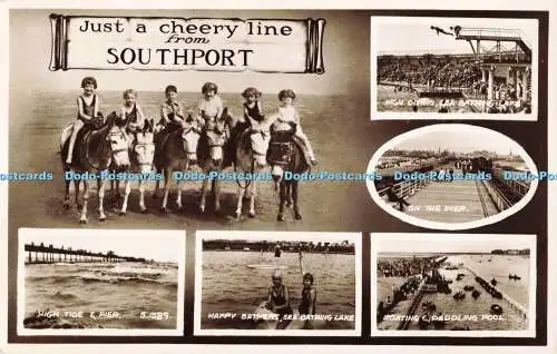 R562664 Just a cheery line from Southport G 1589 Valentines RP 1963 Multi View