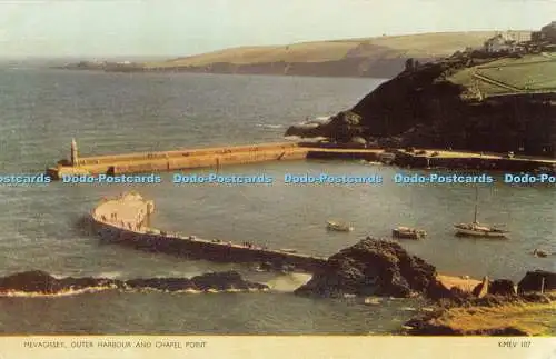 R561485 Farbe Mevagissey Außenhafen und Chapel Point Jarrold Cotman