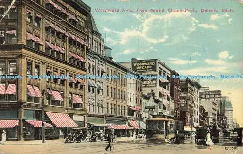 R562913 Woodward Ave vom Grand Circus Park Detroit Mich 1323 Souvenir Postkarte