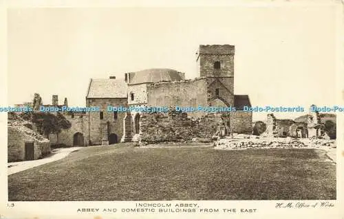 R561797 Inchcolm Abbey Abbey and Domestic Buildings From the East H M Office of