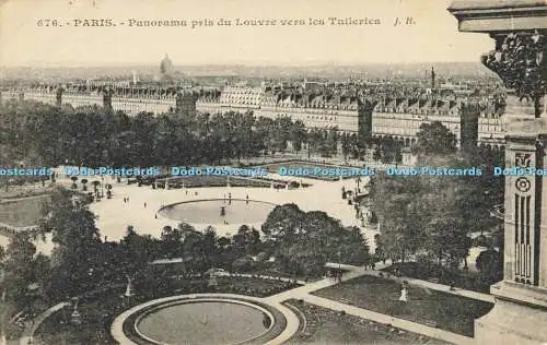 R561813 Patis Panorama Pris du Louvre Vers les Tuileries J Hauser