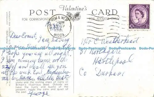 R561837 Westminster Abbey From the North West Valentine Valesque 1240 V Style