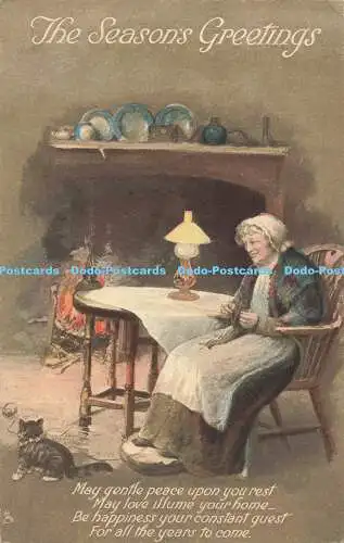 R563281 Jahreszeitengrüße Möge sanfter Friede auf Ihnen ruhen Tuck handkoloriertes Foto