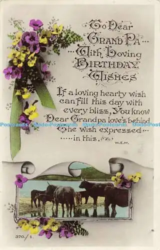 R563291 To Dear Grand Pa With Loving Birthday Wishes 370 1 RP W and K 1924