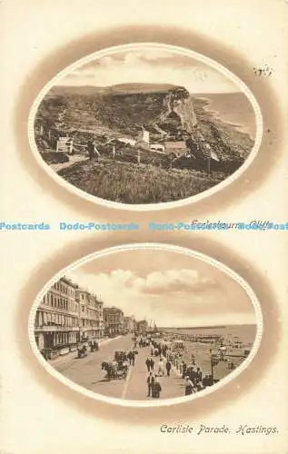 R563309 Ecclesbourne Cliffs Carlisle Parade Hastings J Welch 1912 Multi View