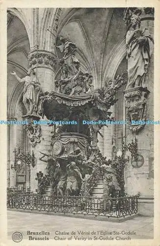 R563335 Albert Brussels Chair of Verity in St Gudule Kirche Kanzel in Church St