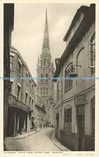 R563500 Cathedral Tower from Pepper Lane Coventry J J Ward Special Photo Art Ser