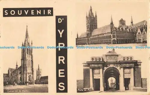 R563736 Souvenir d Ypres Les Halles Kathedrale St Martin Ern Thill Nels Serie 19