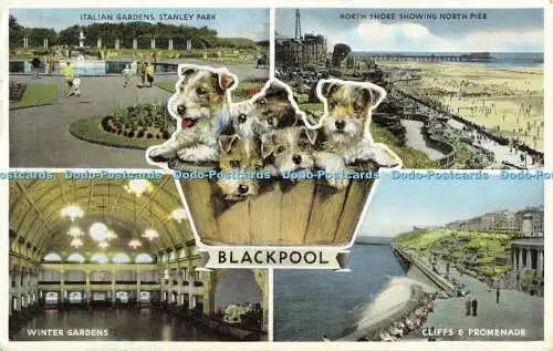 R563854 Blackpool Winter Gardens Cliffs and Promenade E T W Dennis Newcolour Mul