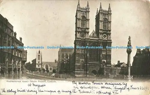 R563876 London Westminster Abbey West Front W T W D 1903