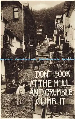 R564047 Clovelly High Street Don't Look at the Hill and Grumble Climb It G S Reil