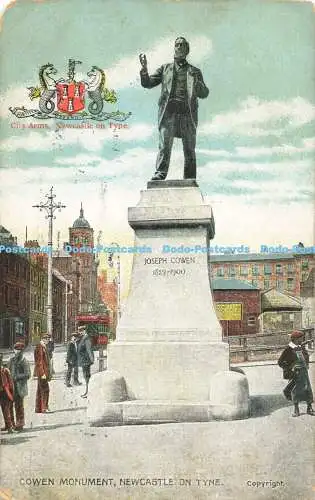 R564104 Newcastle on Tyne Cowen Monument G D and D The Star Series 1911