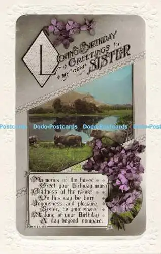R564118 Liebevolle Geburtstagsgrüße an meine liebe Schwester W und K RP