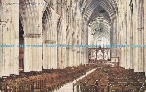 R564215 Worcester Cathedrale Nave E The Photochrom Celesque Series