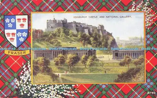 R564282 Edinburgh Castle and National Gallery Valentine Art Farbe