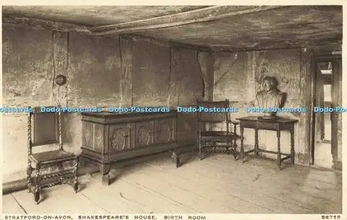 R564389 Stratford on Avon Shakespeare House Birth Room Photochrom