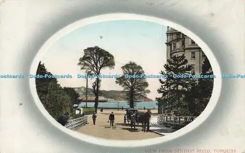 R566213 Blick von der Station Road Torquay Valentines Serie