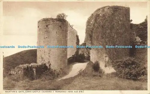 R566220 Martyrs Gate Corfe Castle Edward II Murdered here A D 979