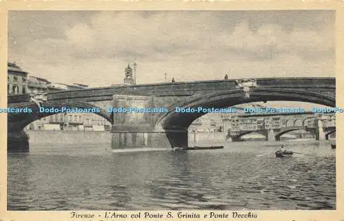 R566297 Firenze LArno col Ponte S Trinita e Ponte Vecchio Gino Giusti