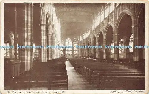 R566327 St Michaels Collegiate Church Coventry J J Ward Popular Sepia Gloss Seri