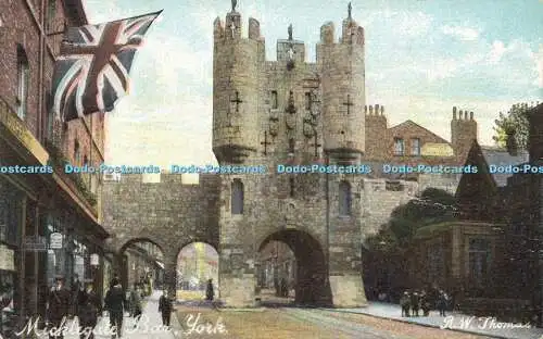 R566328 Micklegate Bar York R W Thomas Fine Art Postkarten Shureys Publikationen