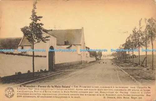 R566420 6 Waterloo Ferme de la Haie Sainte E Desaix Farm of Haie Sainte 1925