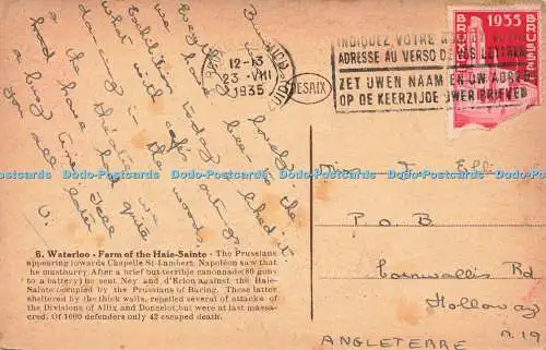 R566420 6 Waterloo Ferme de la Haie Sainte E Desaix Farm of Haie Sainte 1925