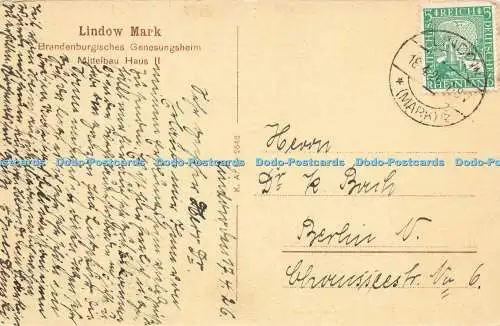 R566421 Lindow Mark Brandenburgisches Genesungsheim Mittelbau Haus II K A L 2648
