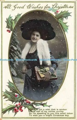 R56551 All Good Wishes for Christmas Woman Hat Milton Series Woolstone Bros 191