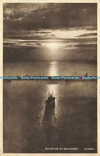R565018 Sonnenaufgang bei Brixham G 2242 Sepiatype Postkarte Valentinstag 1947