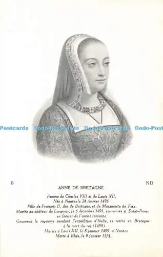 R566579 5 Anne De Bretagne ND Femme de Charles VIII et de Louis XII Arts Photome