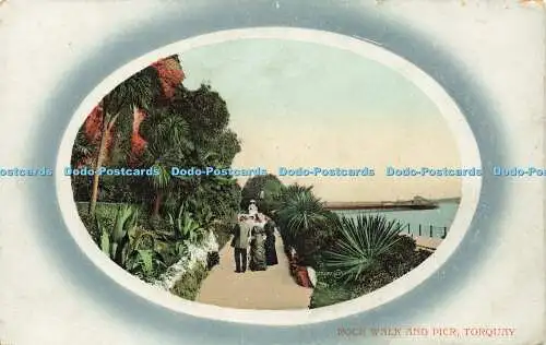 R568497 Rock Walk and Pier Torquay 57397 Valentines Serie