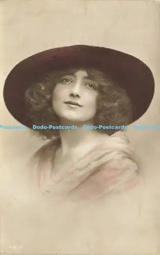 R566721 Frau Portrait Hut A 181 5 RP British Beauty Rotary Photo 1913