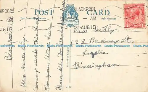 R565175 Love to Auntie from Blackpool Dainty Series Dennis 1918