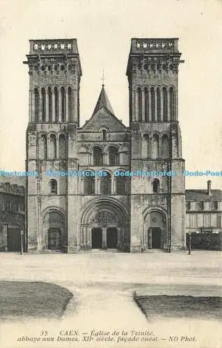 R565189 35 Caen Eglise de la Trinite abbaye aux Dames XIIe siecle Fassade ouest N
