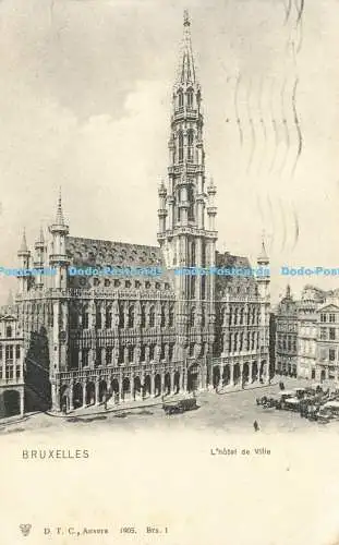 R565264 Bruxelles Lhotel de Ville D T C Anvers 1905 Dr Trenkler 1906