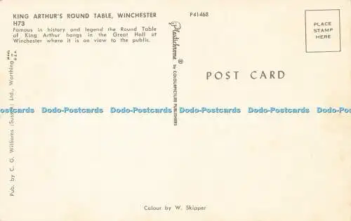 R565349 King Arthurs Round Table Winchester C G Williams W Skipper Plastichrome