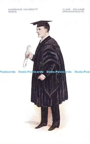 R565374 Cambridge University Robes Clare College Undergraduate G D O Daviss Oxfo