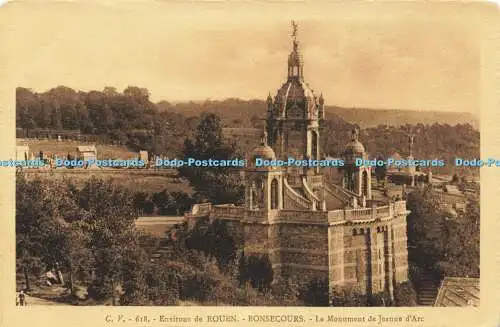 R568793 C V 618 Environs de Rouen Bonsecours Le Monument de Jeanne dArc