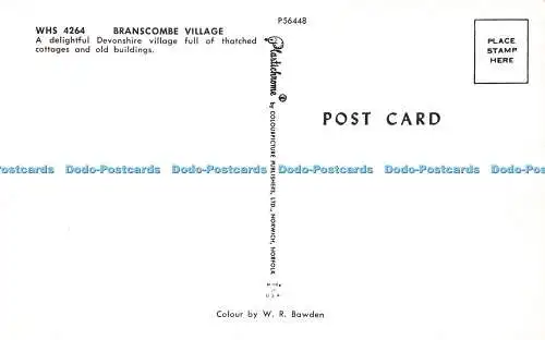 R567017 WHS 4264 Branscombe Village Plastichrome Farbbild Verlag W R Ba