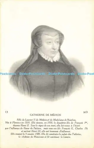 R565469 13 Catherine de Medicis ND Fille de Laurent II de Medicis de Madeleine d