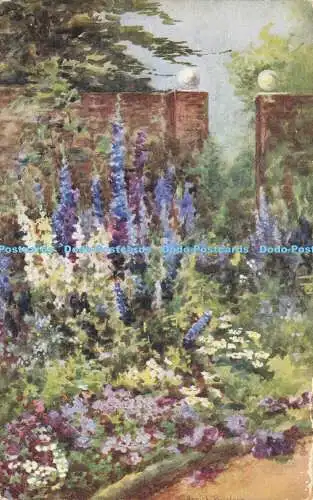 R565472 Gem Picture Post Cards Series A 14 Old English Gardens No 3080 James Hen