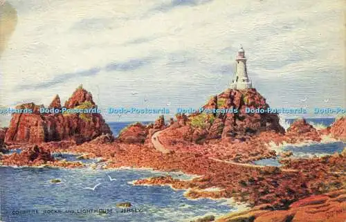 R567051 Corbiere Rocks and Lighthouse Jersey Salmon C T Howard