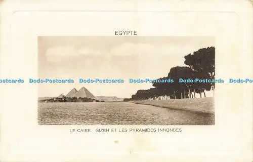 R568895 Egypte Le Caire Gizeh et les Pyramides Innondes No 4 L and H Cairo Postc