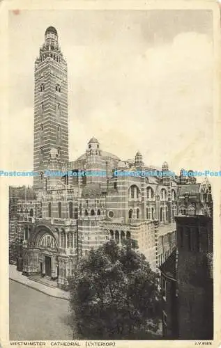 R565503 Westminster Cathedral Exterior J V 81476 Photogravure Series Valentines