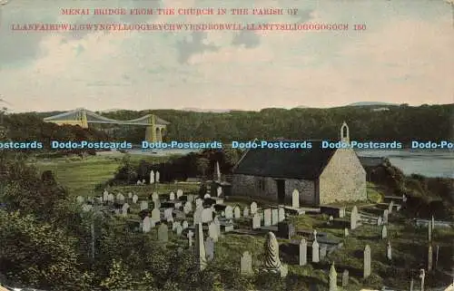 R568953 Menai Brücke von Kirche in Pfarrei Grosvenor Serie W A und S S 1911