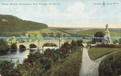 R568993 Black Watch Monument and Bridge Aberfeldy Reliable Series W R and S R151