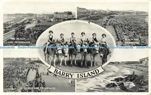 R567204 Barry Island W 4792 Silveresque Postkarte 1956 Valentines Multi View